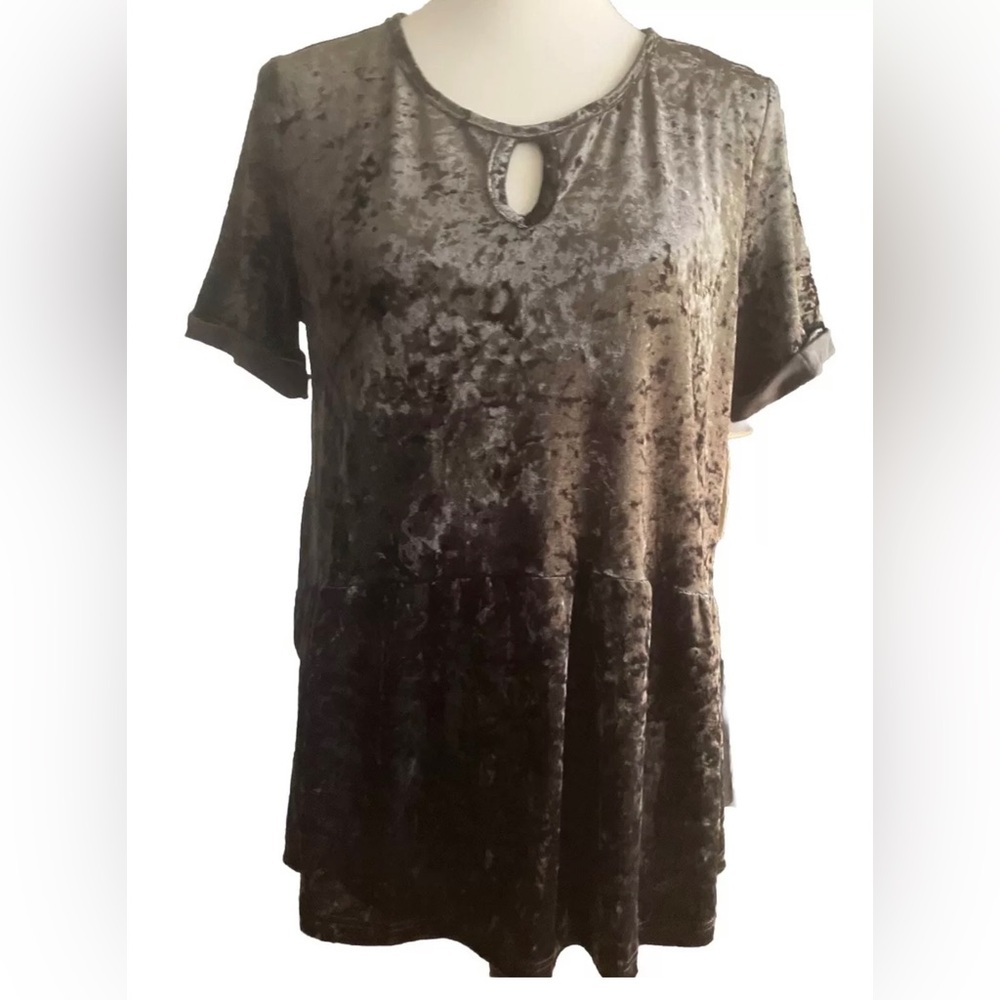 Altar'd State crushed velvet, baby doll top SZ M Boho chic